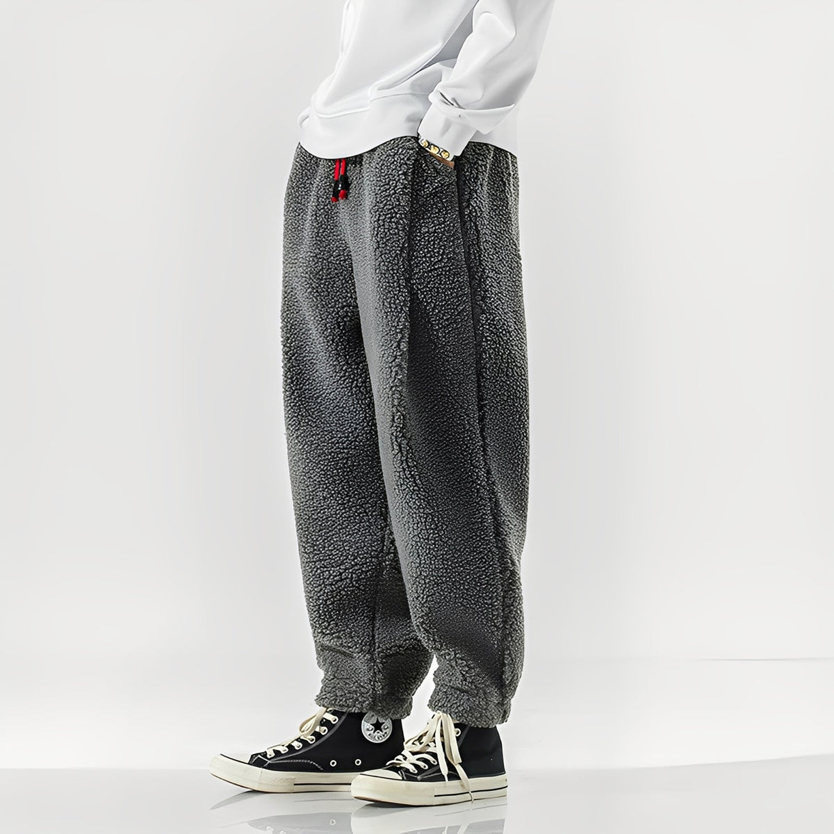 Nathaniel – Men's Teddy Fleece Pants – Soft and Warm Loungewear with a Relaxed Fit for Daily Comfort