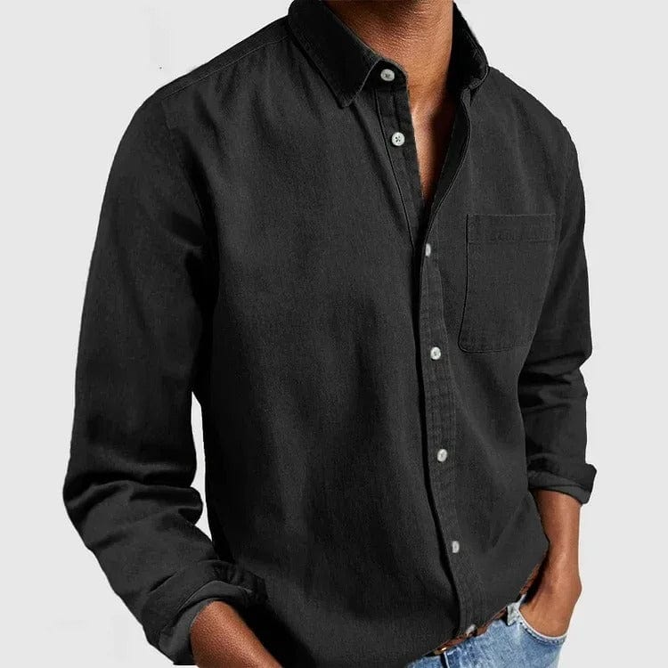 Alvin | Men's Long Sleeve Button Down Shirt with Chest Pocket