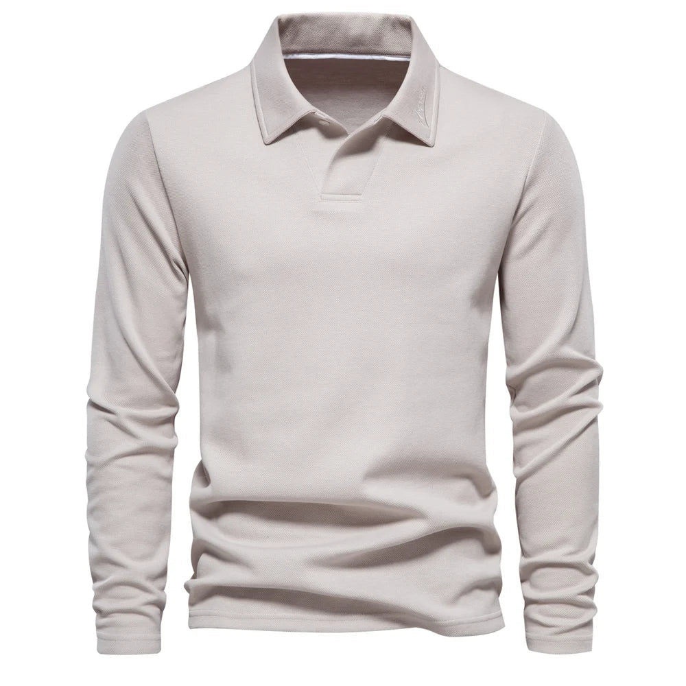 Baxter | Men Polo Shirt with Long Sleeves and Classic Collar