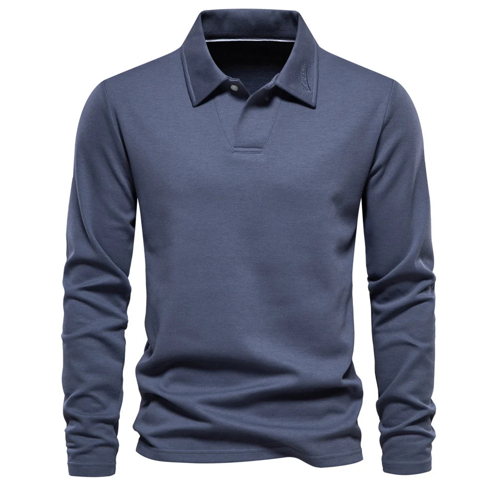 Baxter | Men Polo Shirt with Long Sleeves and Classic Collar
