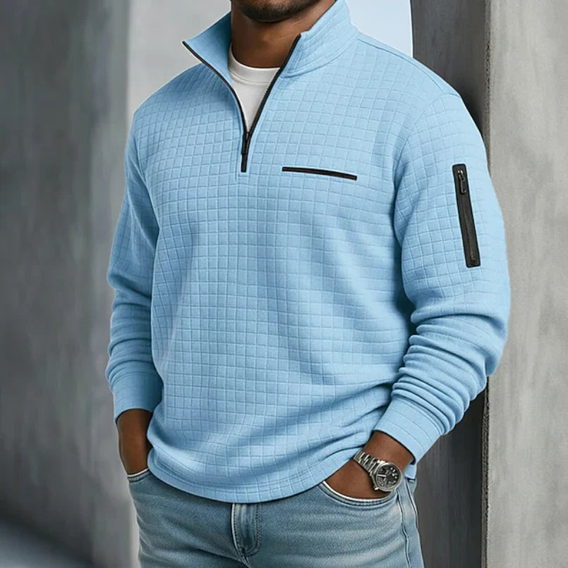 Beckham | Men's Long Sleeve Quarter Zip Pullover with Stand Collar