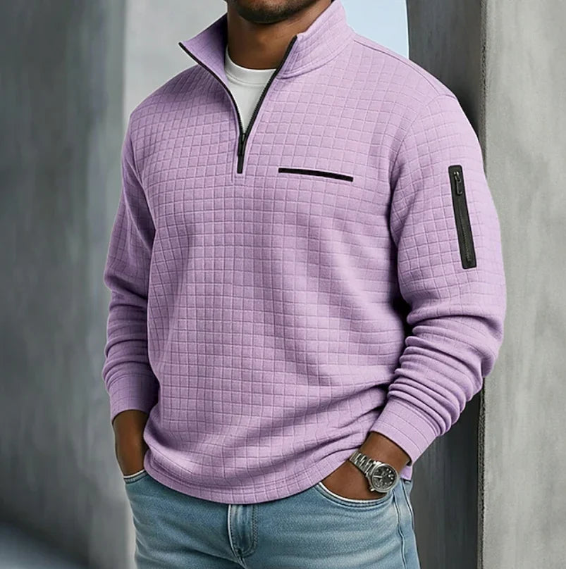 Beckham | Men's Long Sleeve Quarter Zip Pullover with Stand Collar