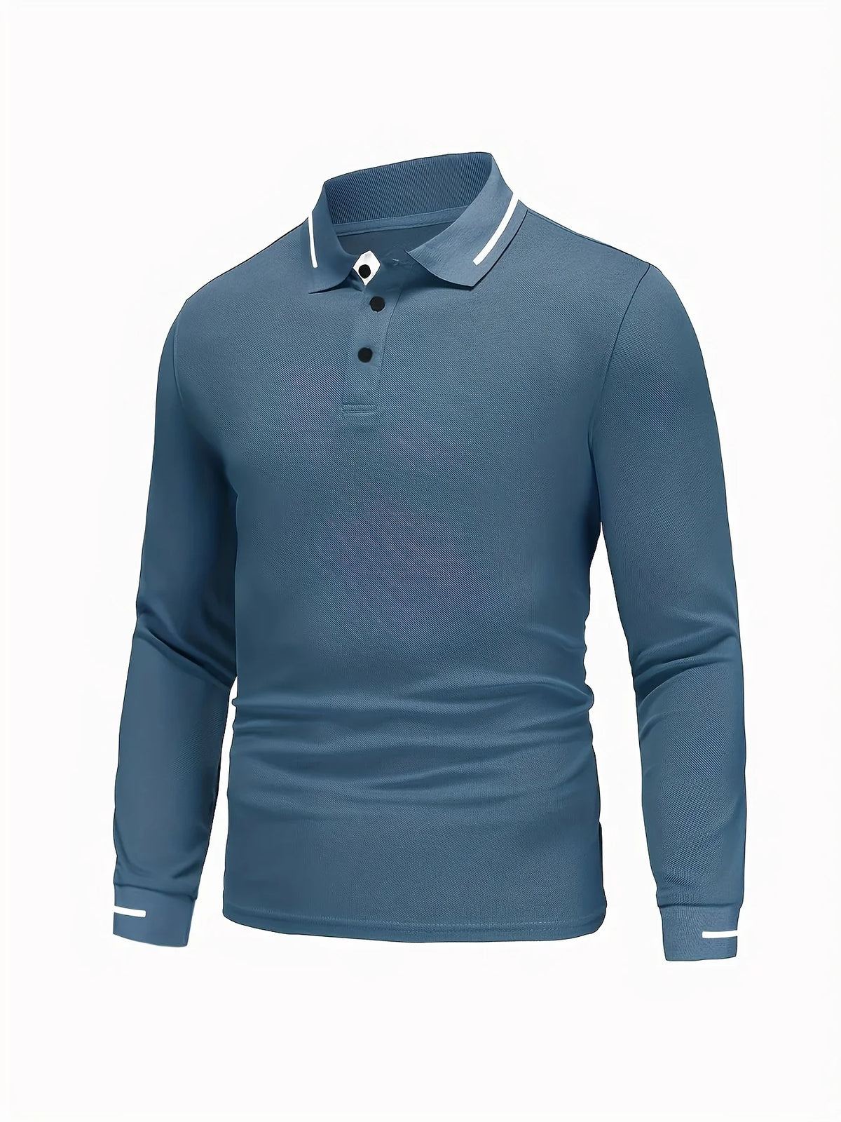 Dapper | Men's Long Sleeve Polo Shirt with Contrast Collar