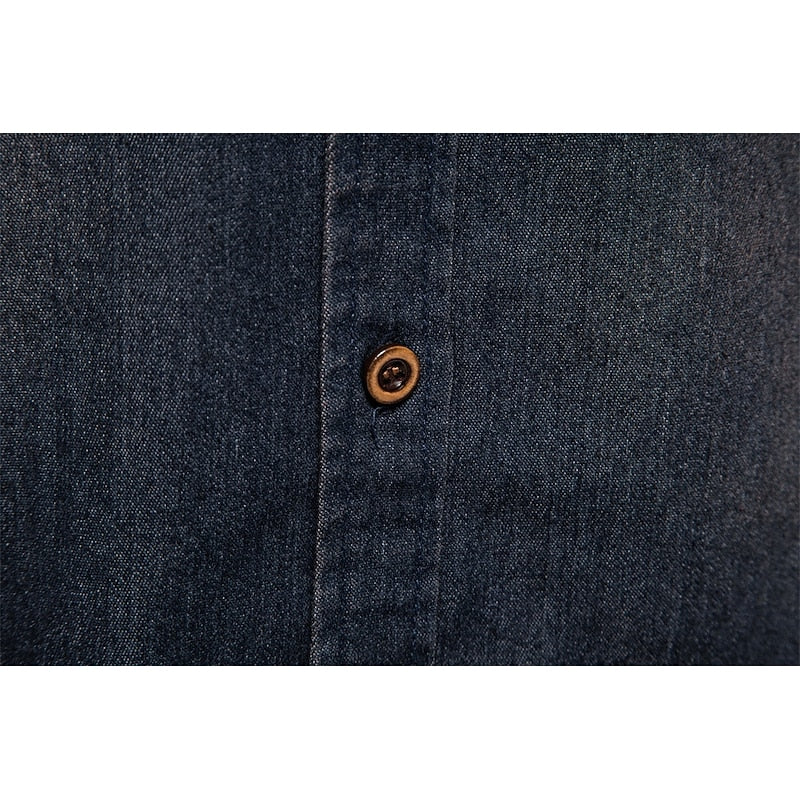 Grady | Men's Denim Shirt Long Sleeve with Chest Pockets
