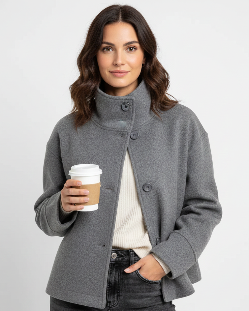 Yara Women's Short Jacket with Stand Collar