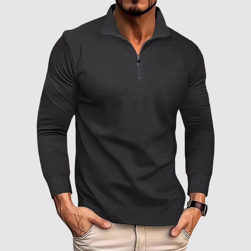 Men’s Long-Sleeve Zip-Collar Top