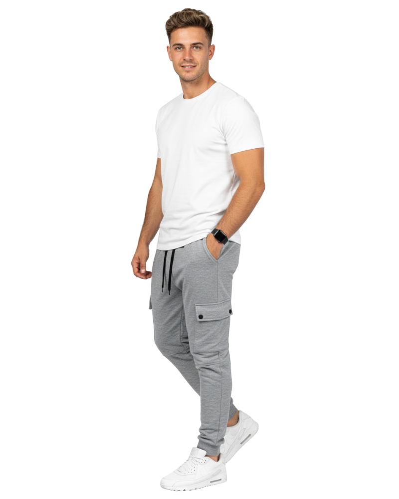 Luciano Men's Cargo Joggers – Comfortable Sweatpants with Side Pockets
