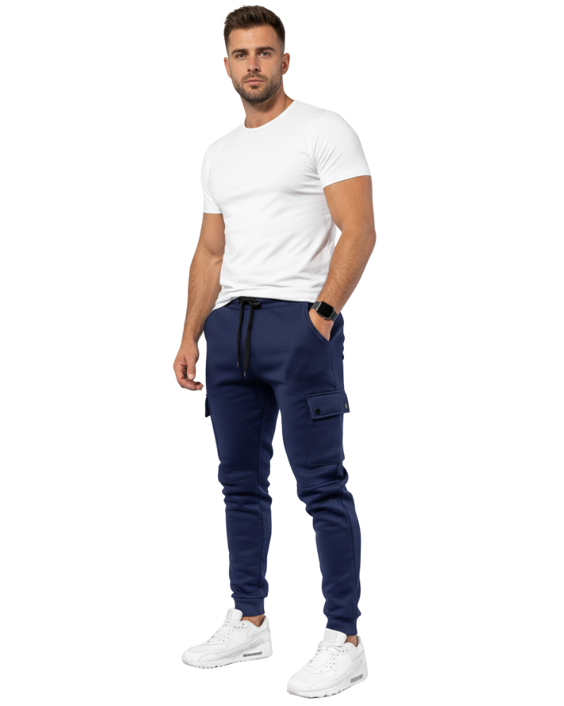 Luciano Men's Cargo Joggers – Comfortable Sweatpants with Side Pockets