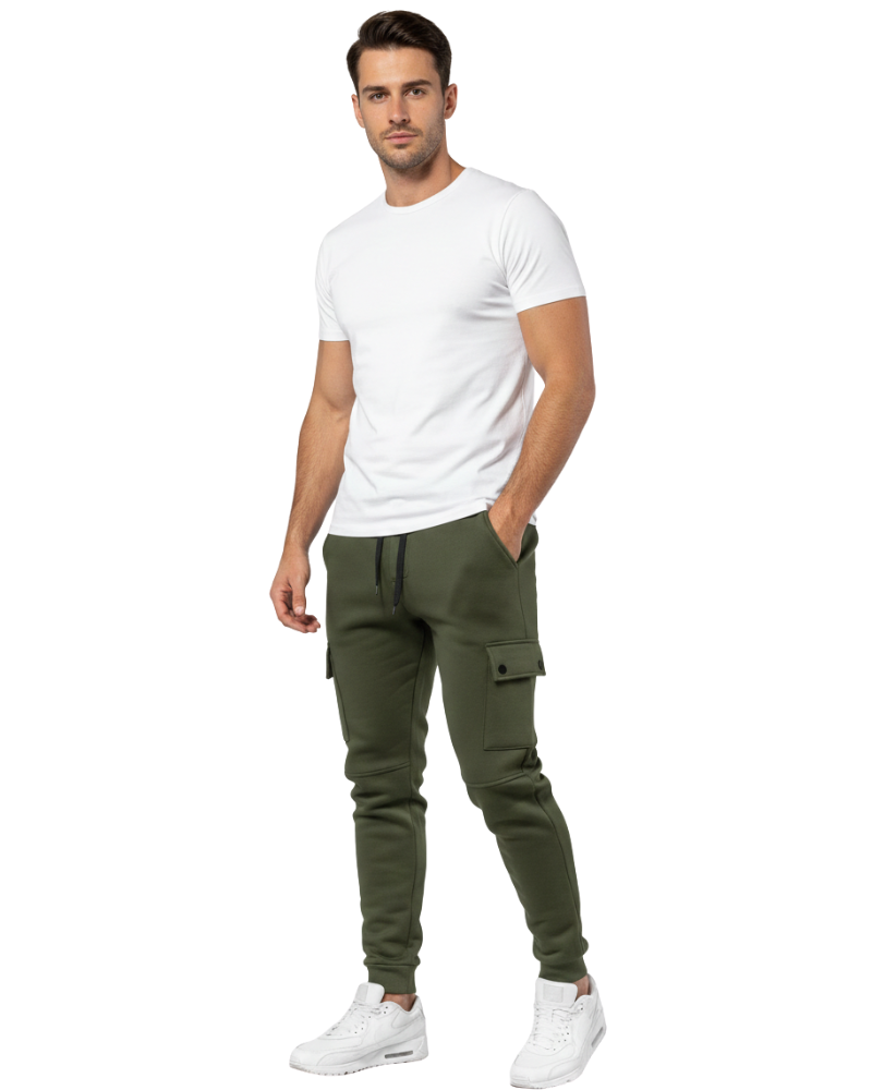 Luciano Men's Cargo Joggers – Comfortable Sweatpants with Side Pockets