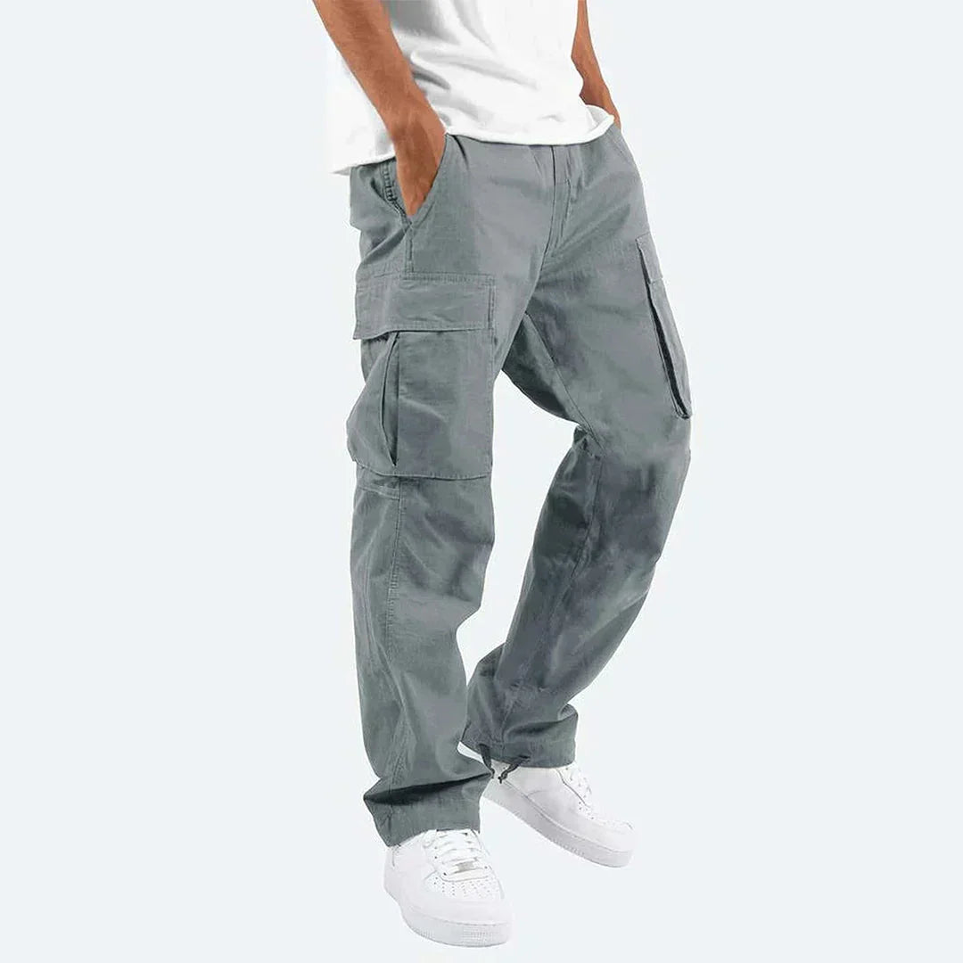 James Men's Cargo Pants – Robust Outdoor Design with Pockets and Elastic Waist