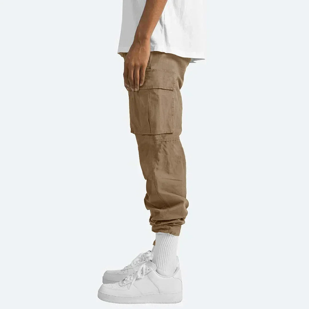 James Men's Cargo Pants – Robust Outdoor Design with Pockets and Elastic Waist