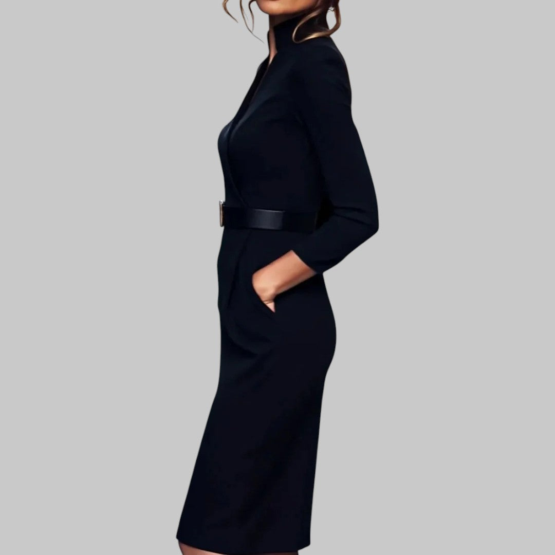 Women's V-Neck Wrap Midi Dress