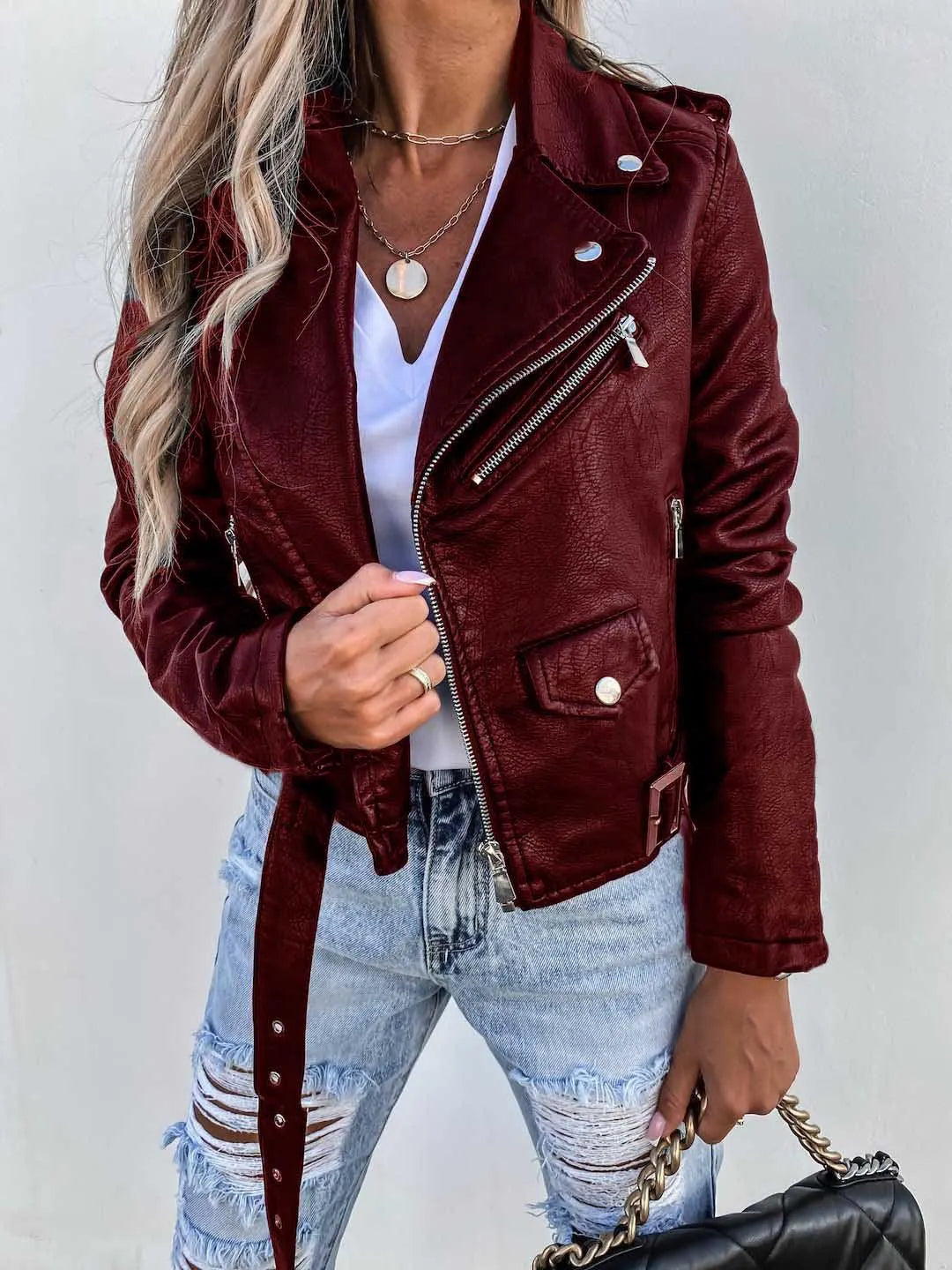 Maxine Women's Classic Leather Jacket