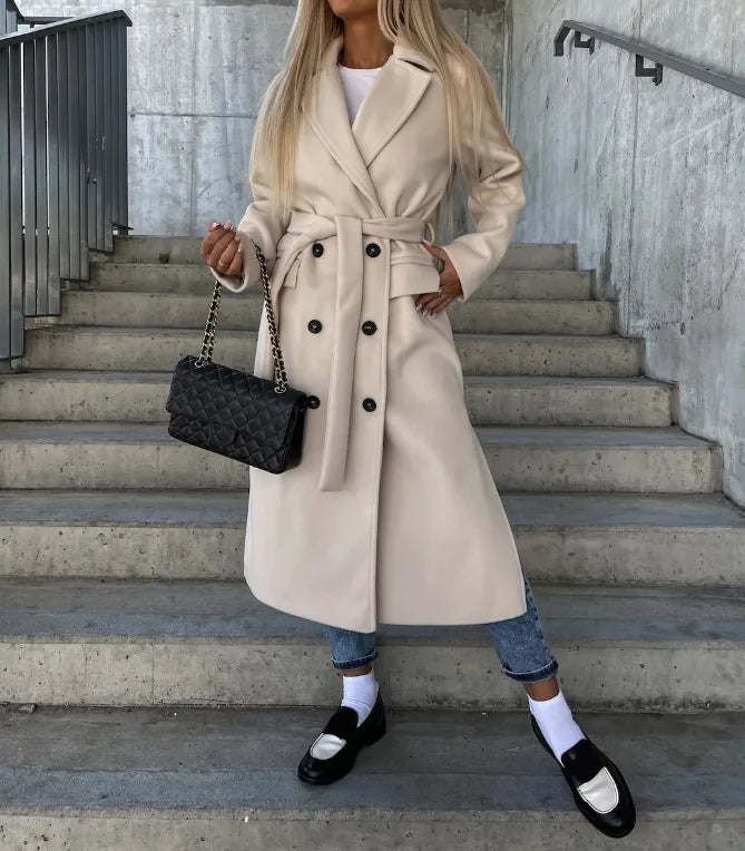 Talia Women's Belted Winter Trench Coat
