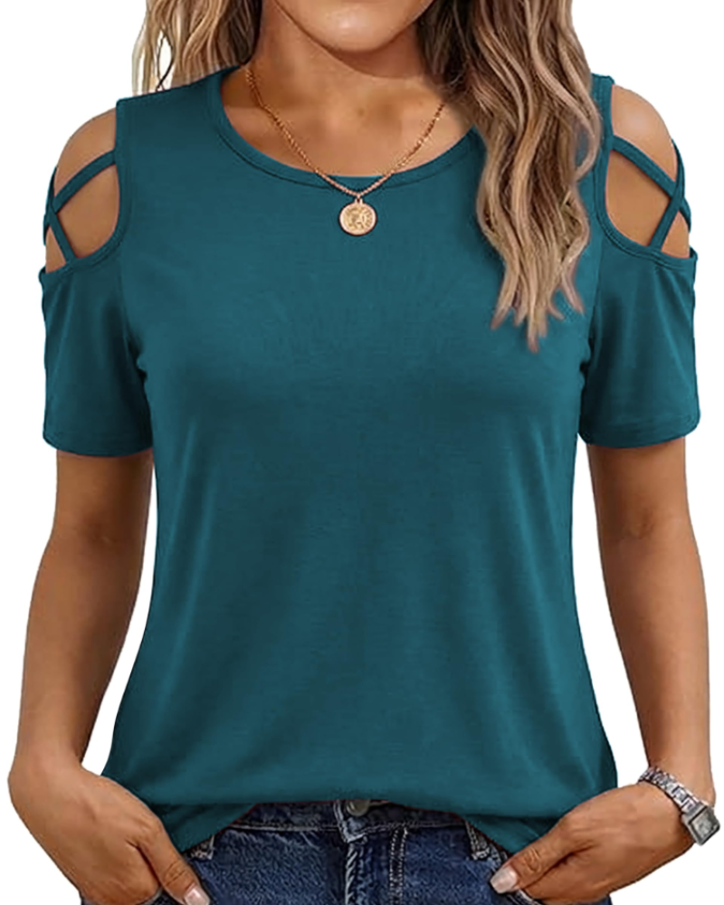 Vina Women's Off Shoulder High Low T-Shirt