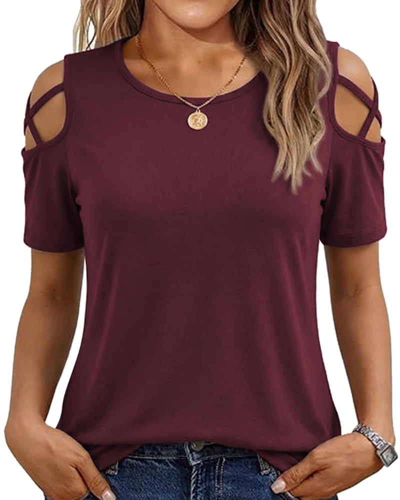 Vina Women's Off Shoulder High Low T-Shirt