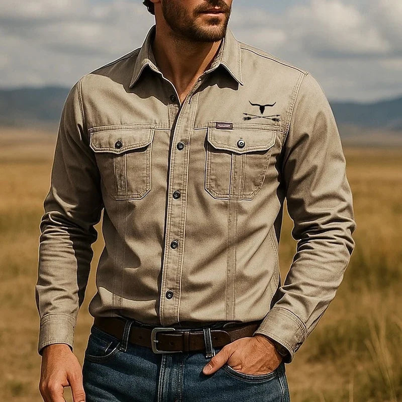 Wade | Men’s Long Sleeve Button Front Utility Shirt