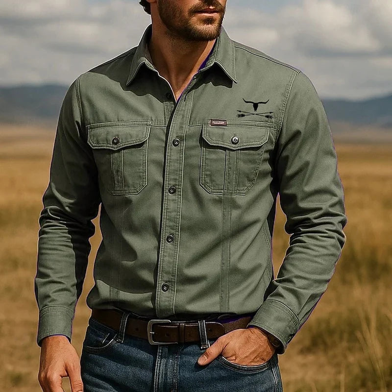 Wade | Men’s Long Sleeve Button Front Utility Shirt