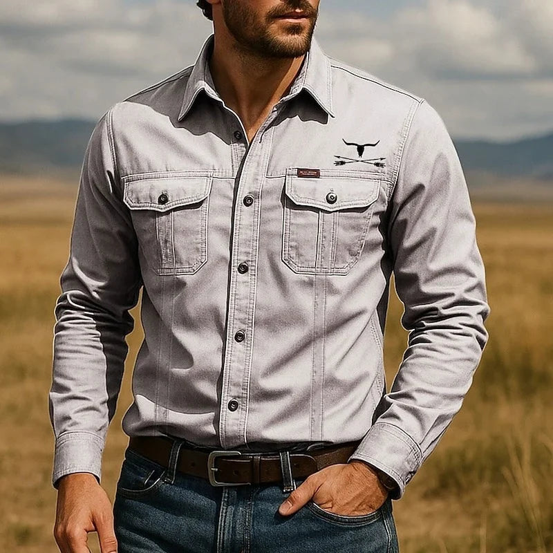 Wade | Men’s Long Sleeve Button Front Utility Shirt