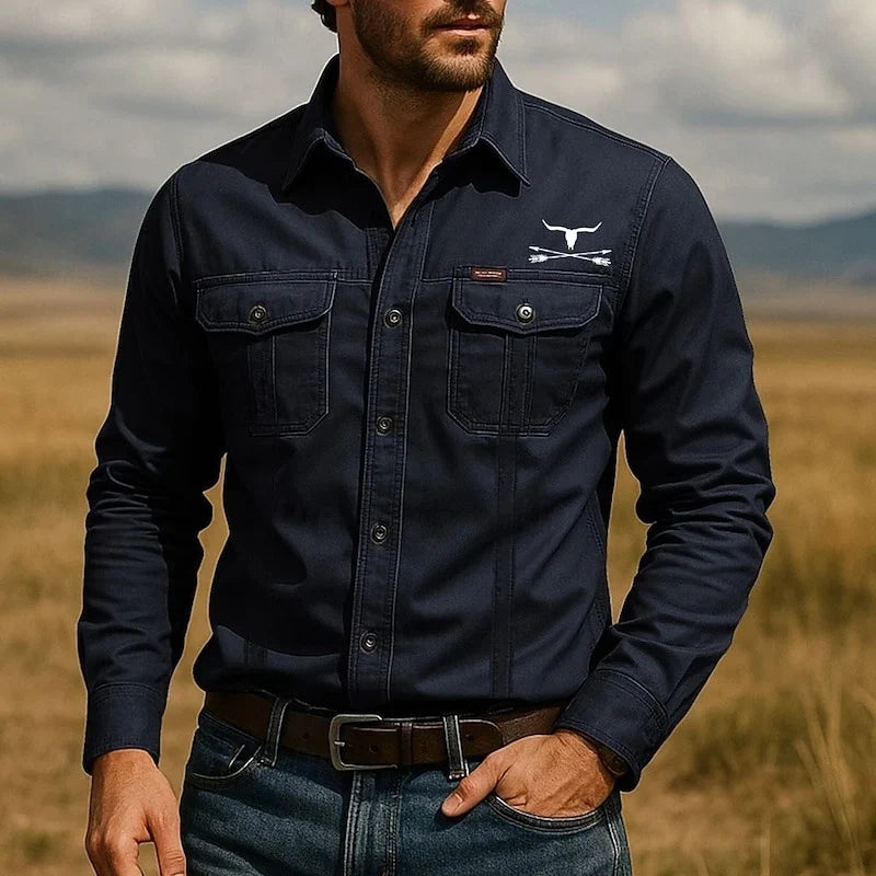 Wade | Men’s Long Sleeve Button Front Utility Shirt