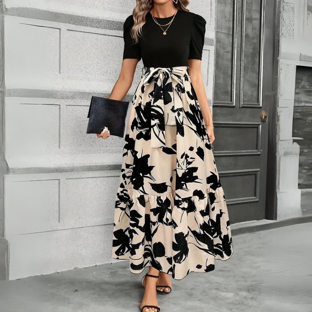 Aaliyah | Cosy Floral Tie-Waist Maxi Races Dresses