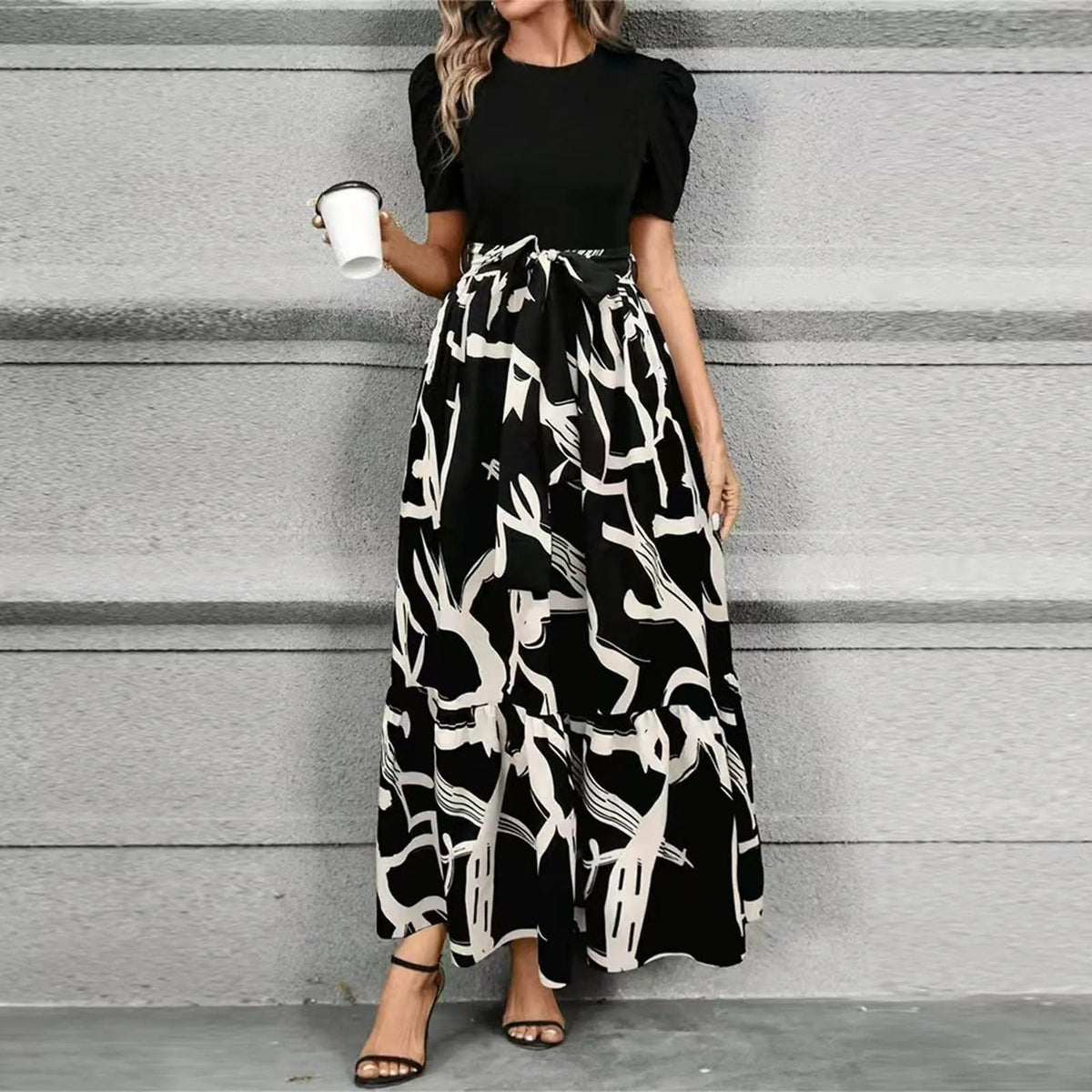 Aaliyah | Cosy Floral Tie-Waist Maxi Races Dresses
