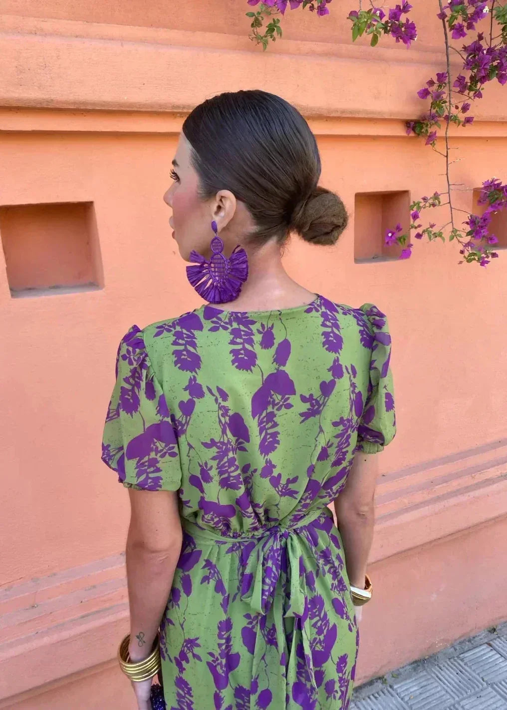 Aurora | Timeless Floral Wrap Puff Sleeve Races Dresses