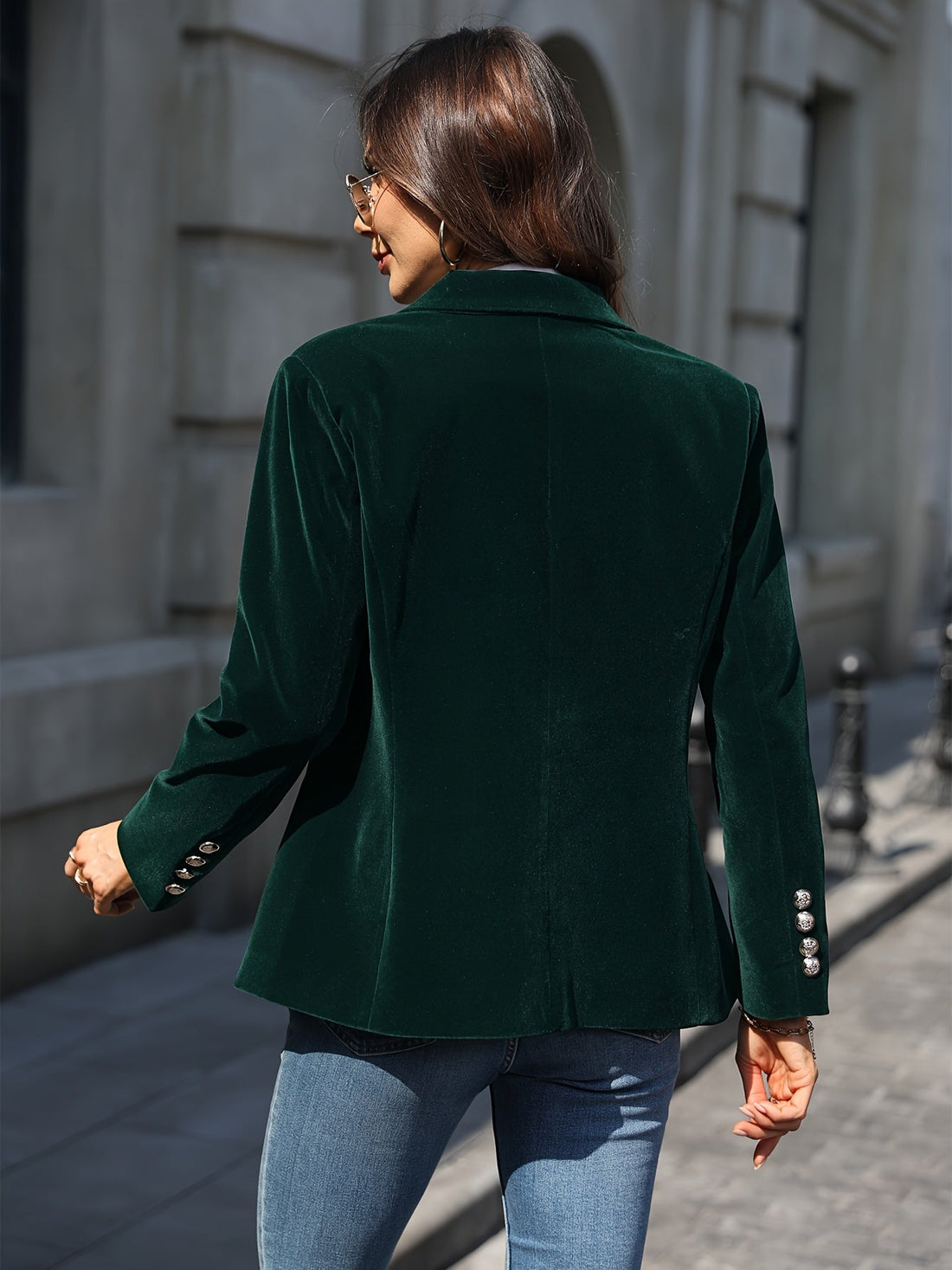 Women's Plaid Double-Breasted Belted Blazer Dress