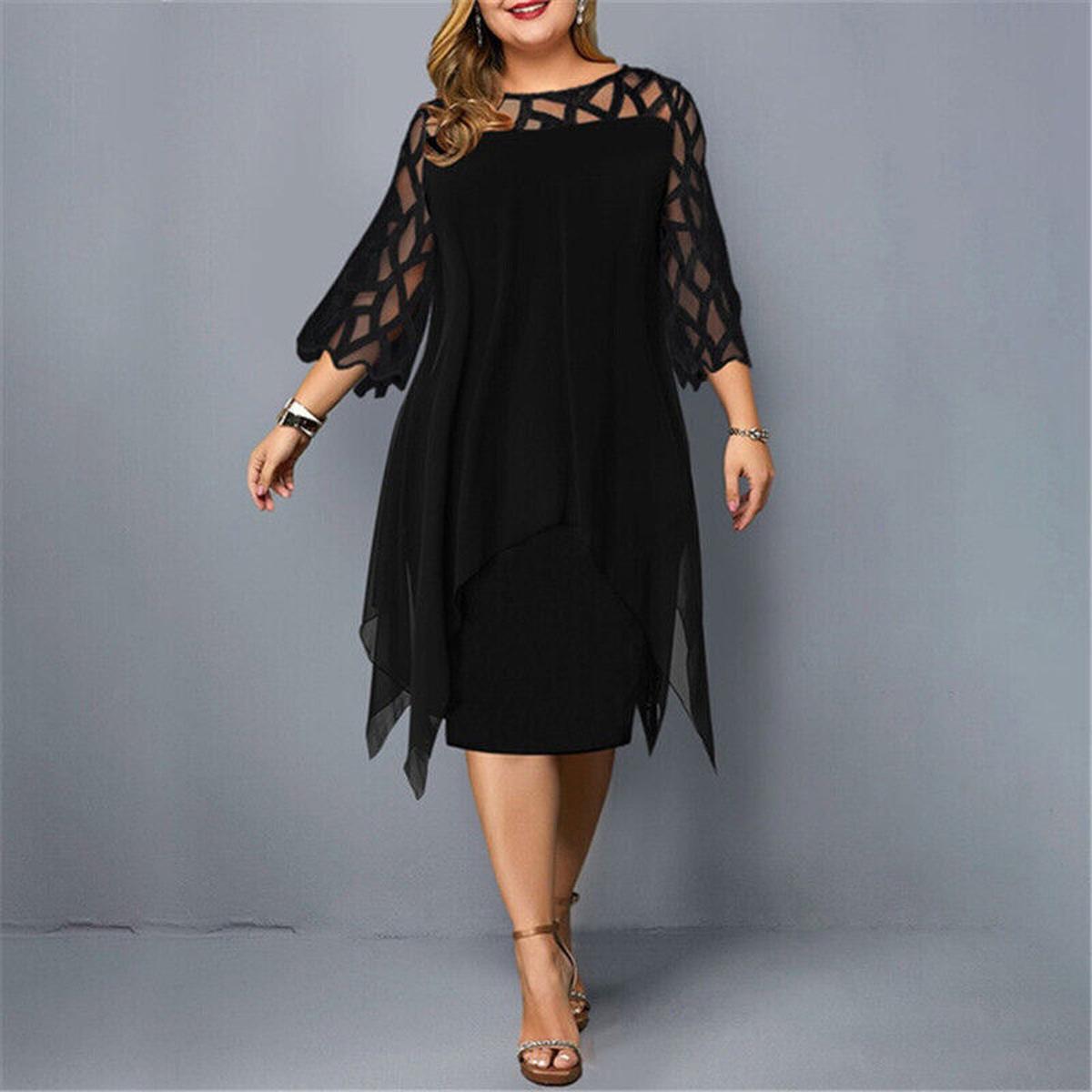 Hannah | Elegant Cocktail Dress with Cutout Mesh Sleeves