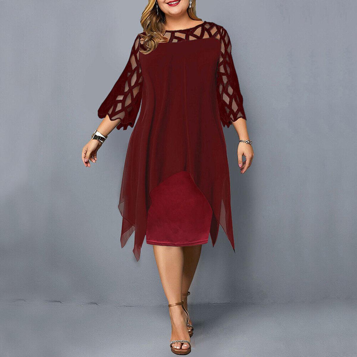 Hannah | Elegant Cocktail Dress with Cutout Mesh Sleeves