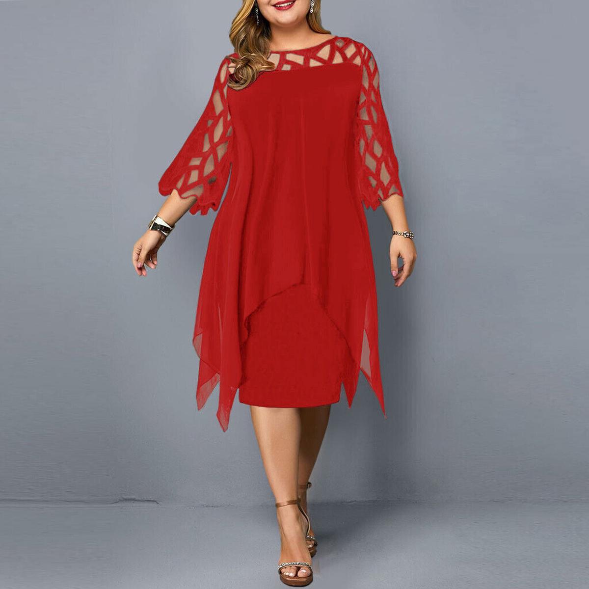 Hannah | Elegant Cocktail Dress with Cutout Mesh Sleeves