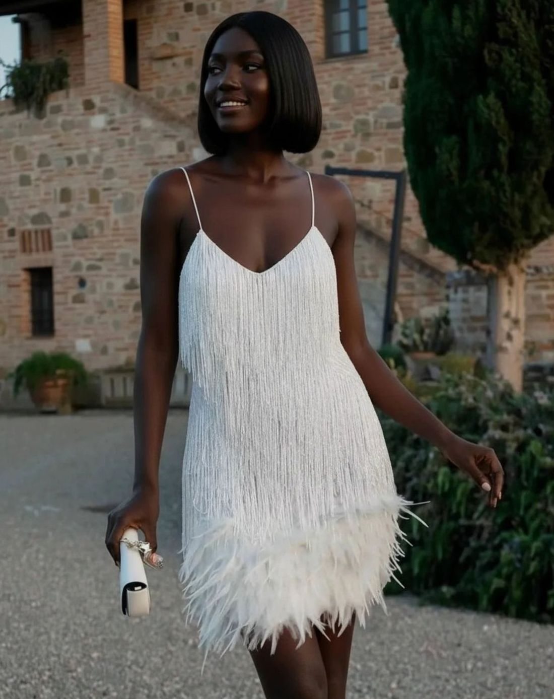 Isabelle | Classic Fringe Feather Sequin Mini Dress