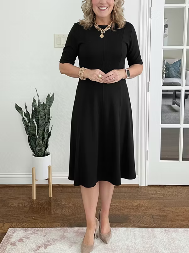 Layla | Chic Fit-and-Flare Midi Cocktail Dress