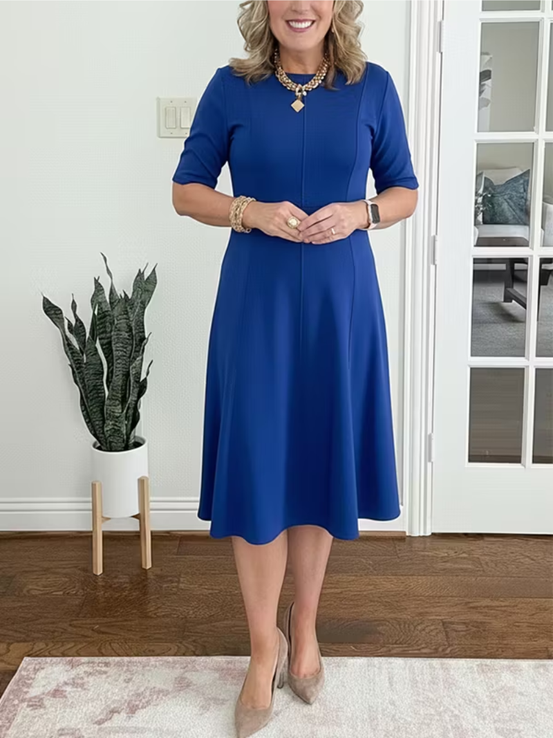 Layla | Chic Fit-and-Flare Midi Cocktail Dress