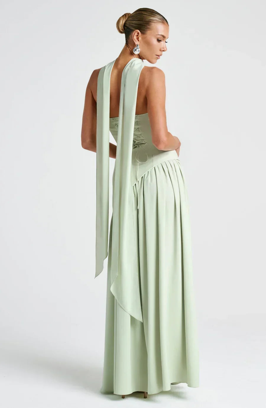 Victoria Women's Strapless Two-Tone Evening Gown with High Slit