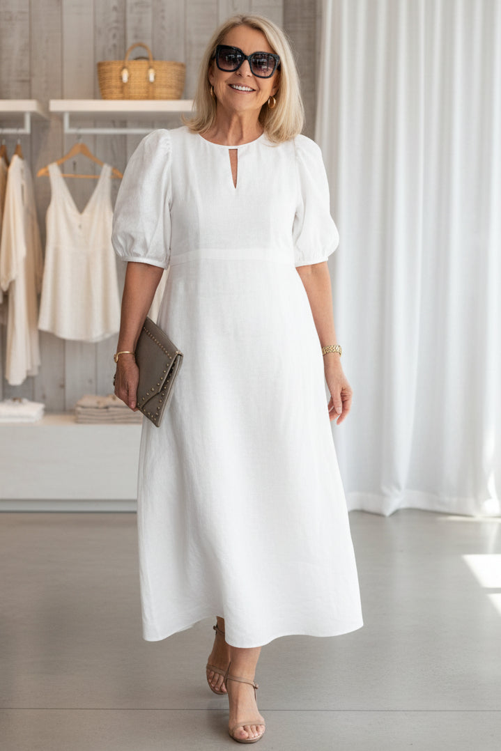 Millie | Relaxed Puff Sleeve Midi Cocktail Dress
