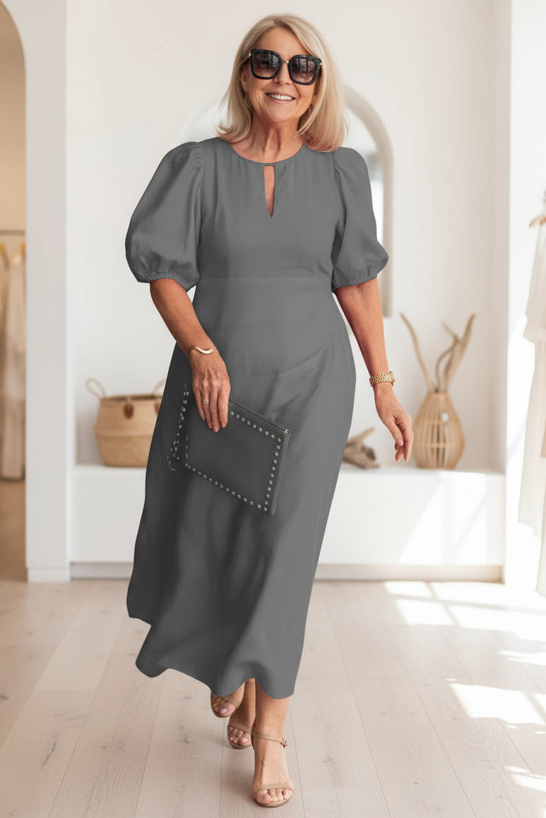 Millie | Relaxed Puff Sleeve Midi Cocktail Dress