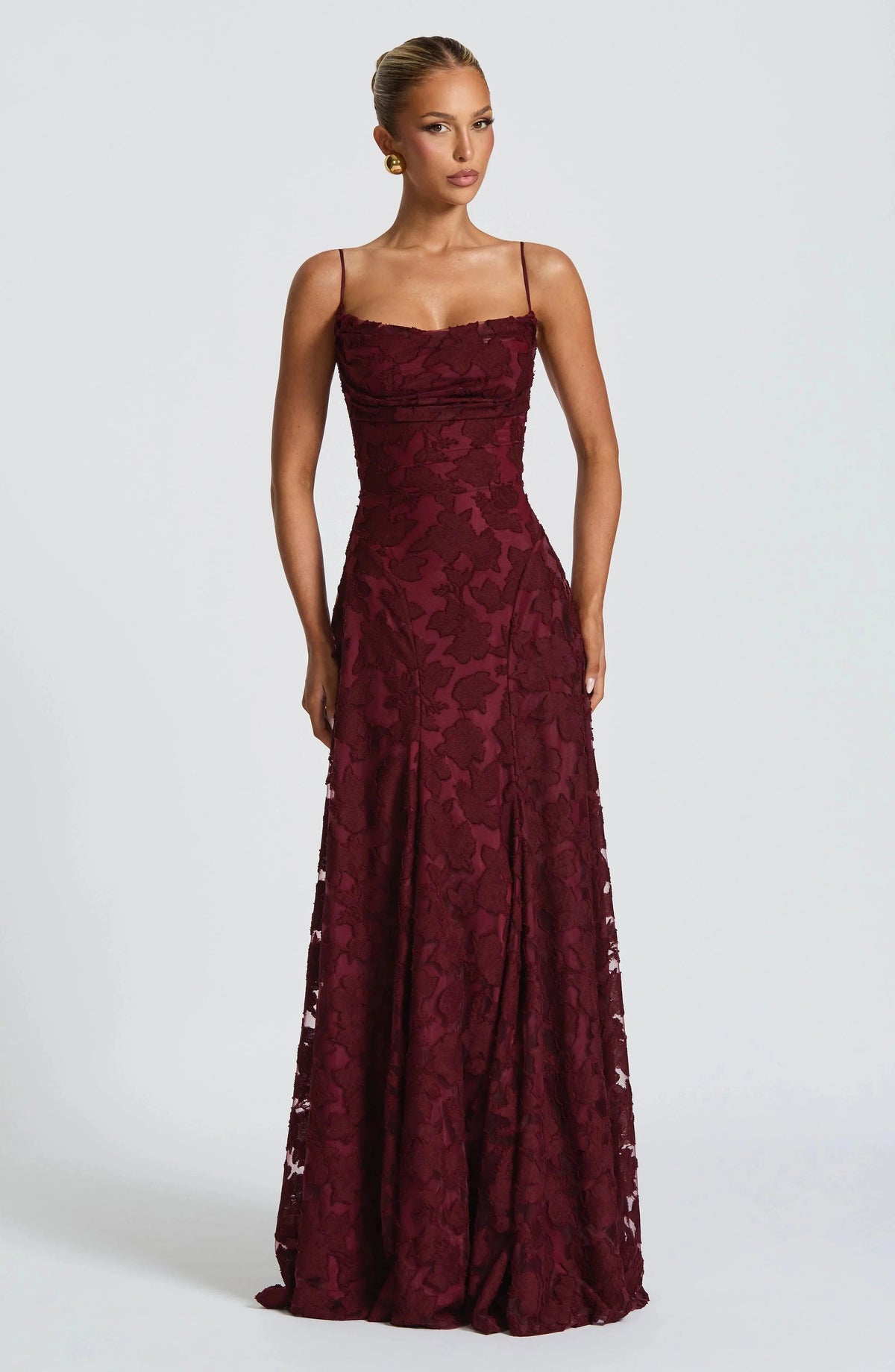 Penelope | Elegant Lace Maxi Races Dress with Corset Bodice