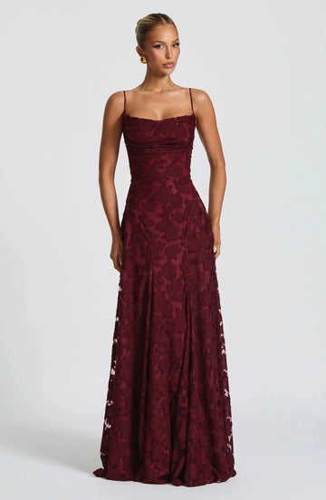Penelope | Elegant Lace Maxi Races Dress with Corset Bodice