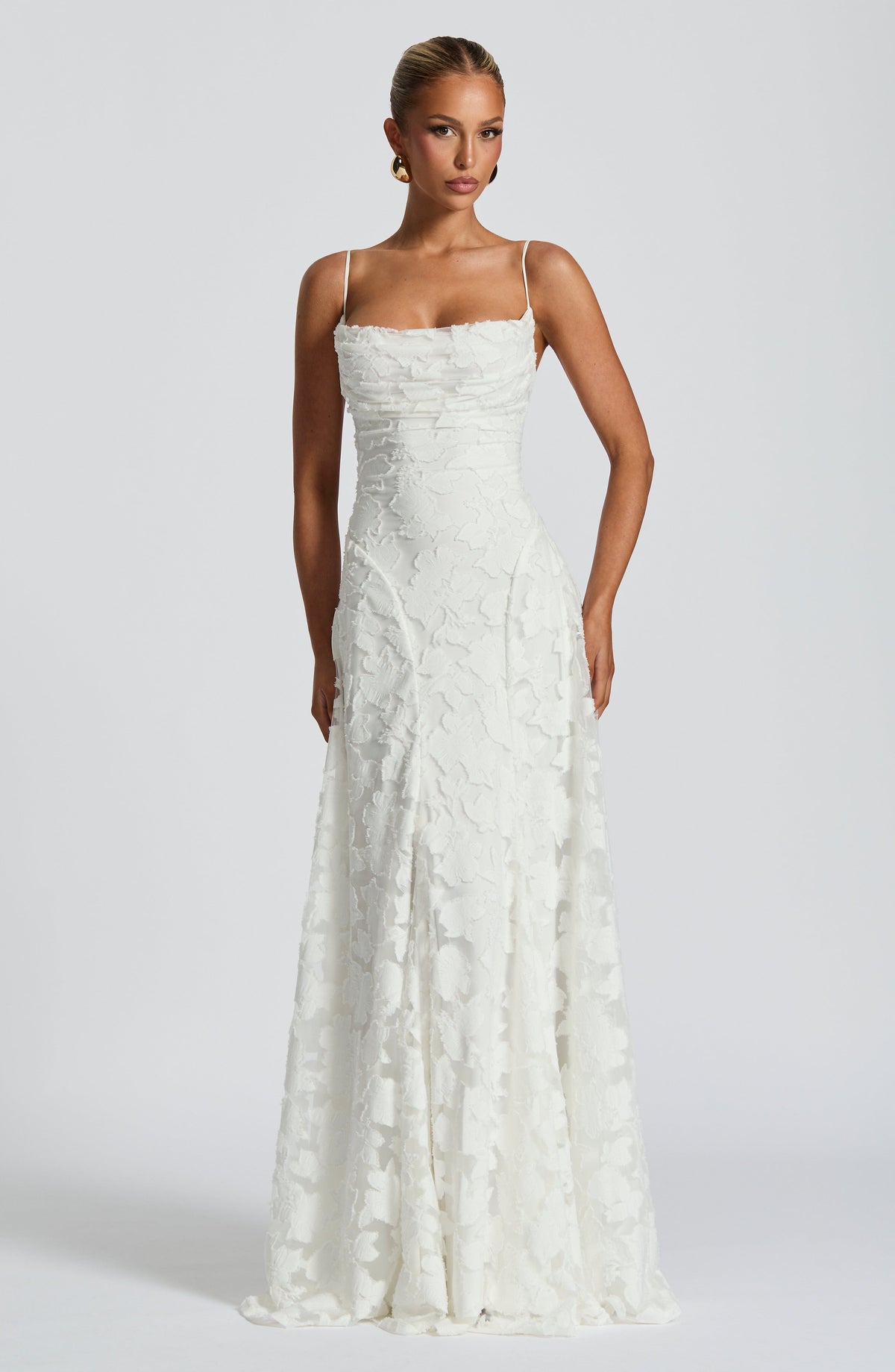 Penelope | Elegant Lace Maxi Races Dress with Corset Bodice