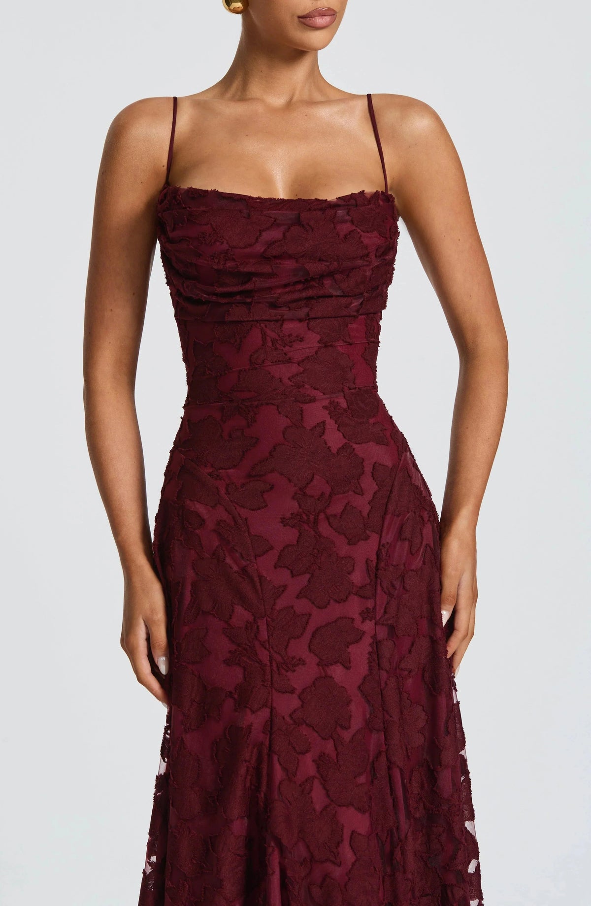 Penelope | Elegant Lace Maxi Races Dress with Corset Bodice