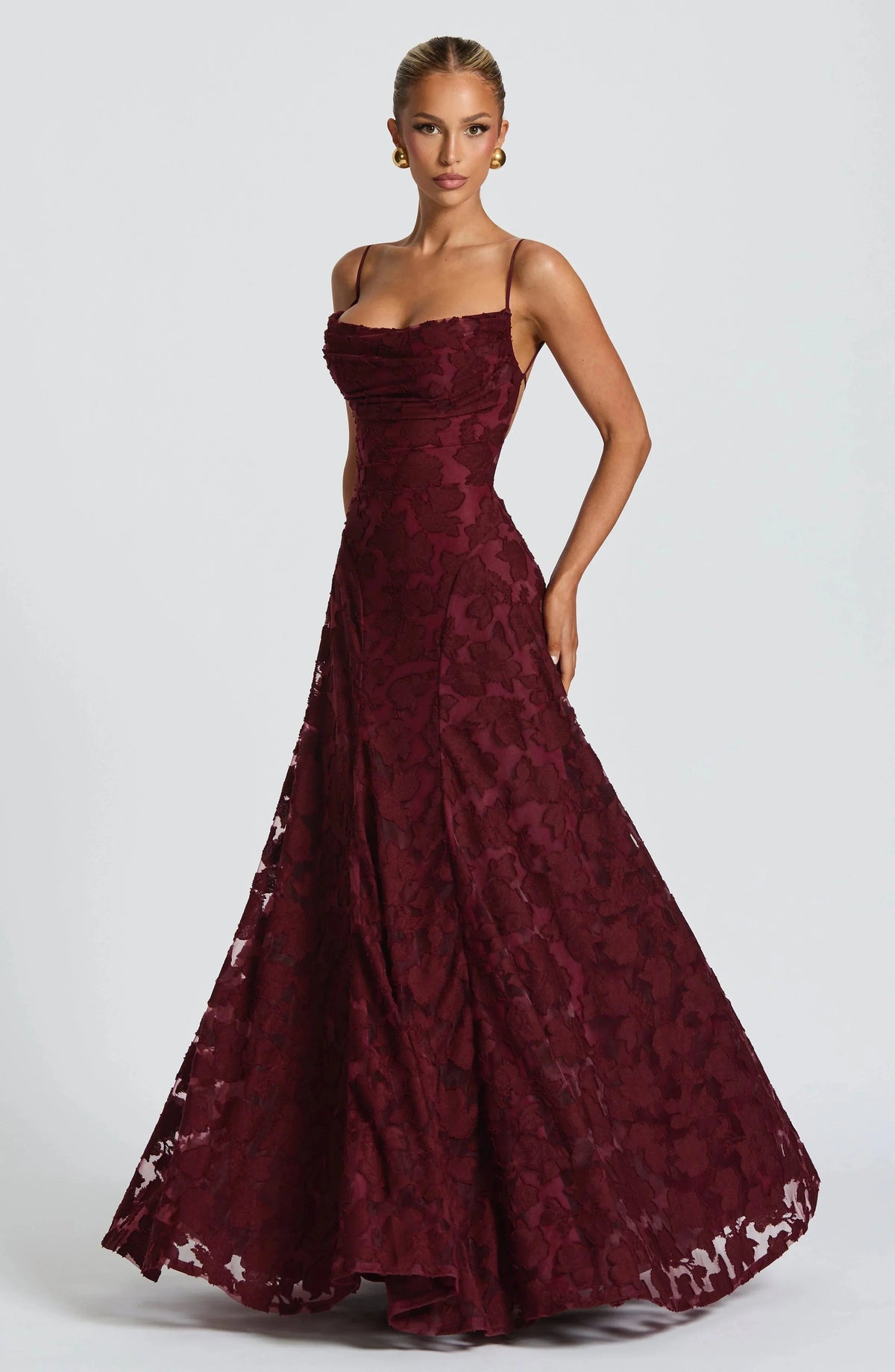 Penelope | Elegant Lace Maxi Races Dress with Corset Bodice