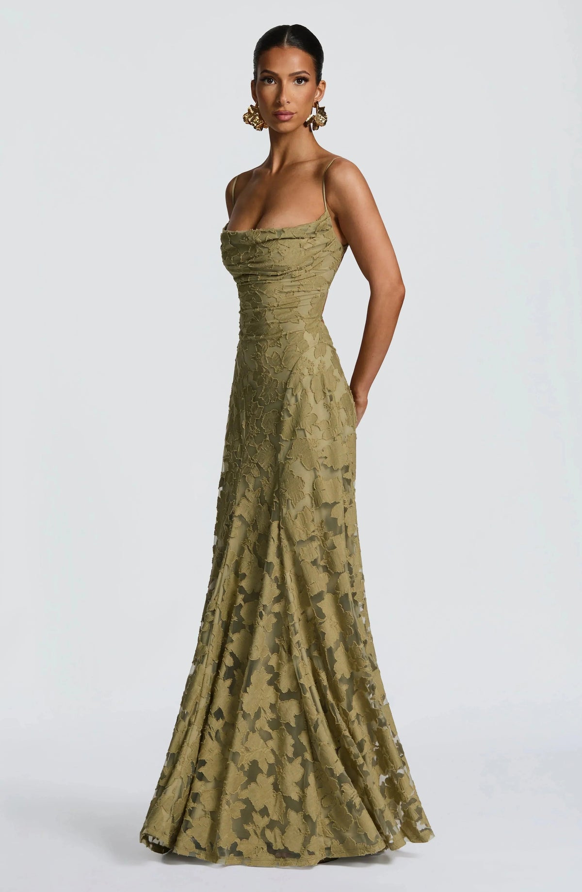Penelope | Elegant Lace Maxi Races Dress with Corset Bodice