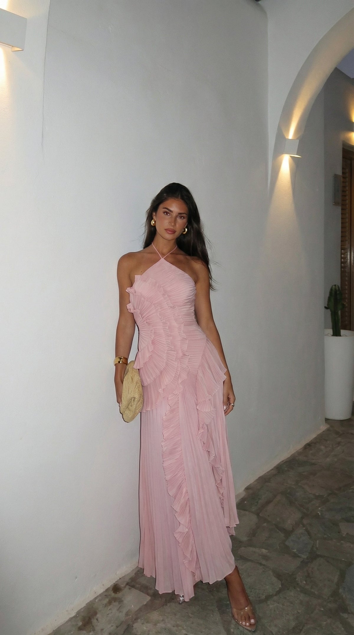 Sadie | Graceful Halter Neck Ruffle Races Dress