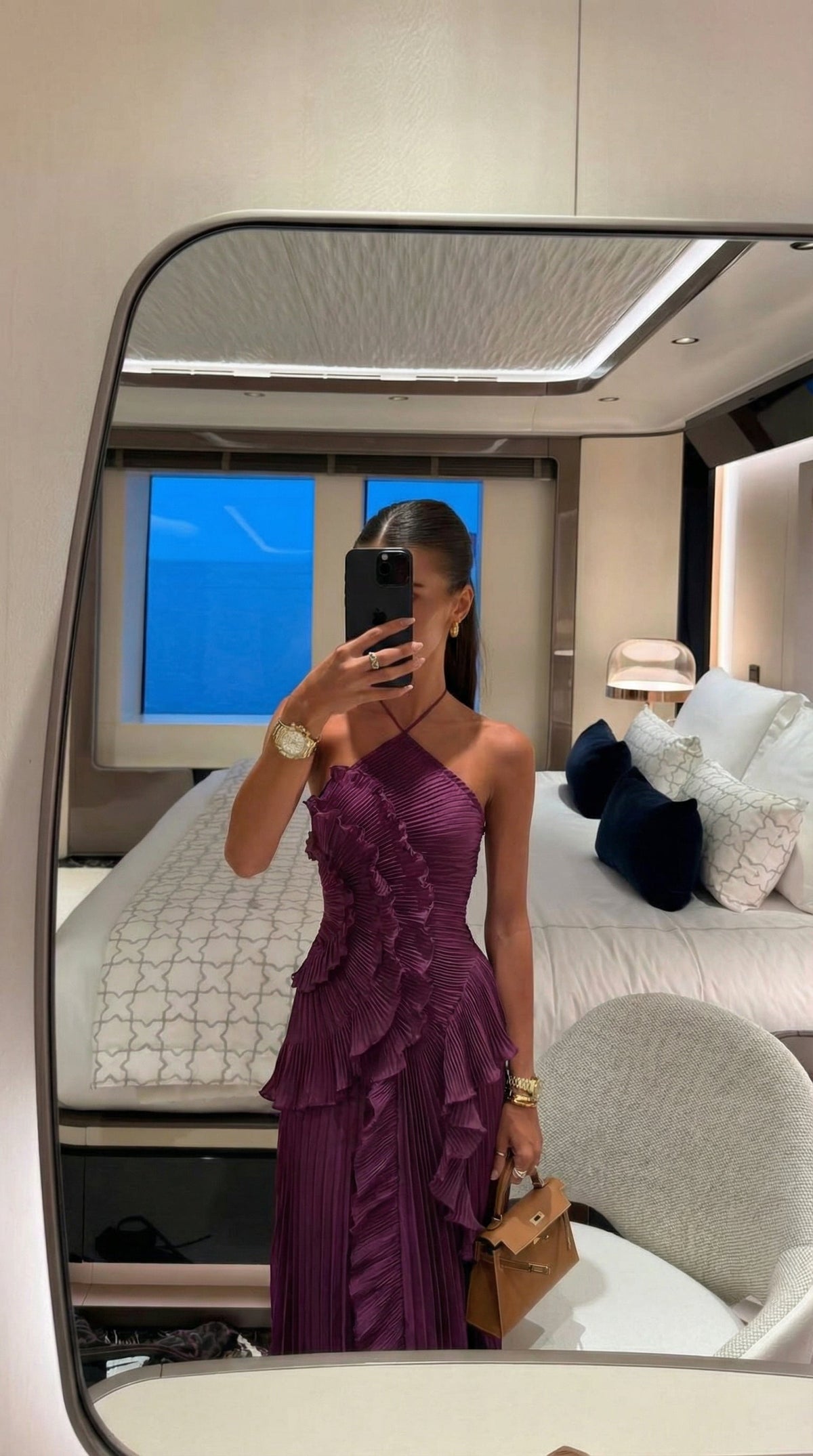 Sadie | Graceful Halter Neck Ruffle Races Dress