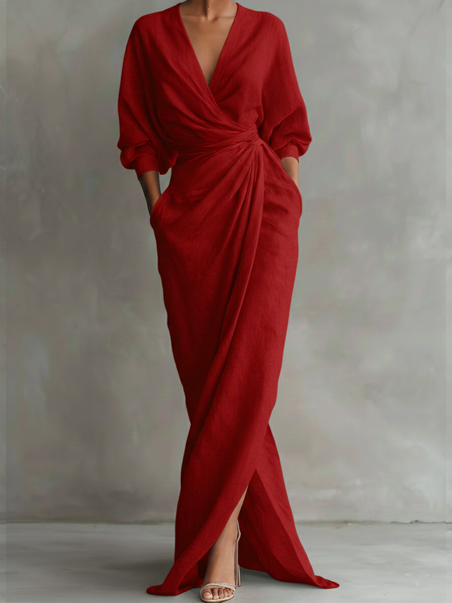 Violet | Chic Wrap Maxi Party Dress