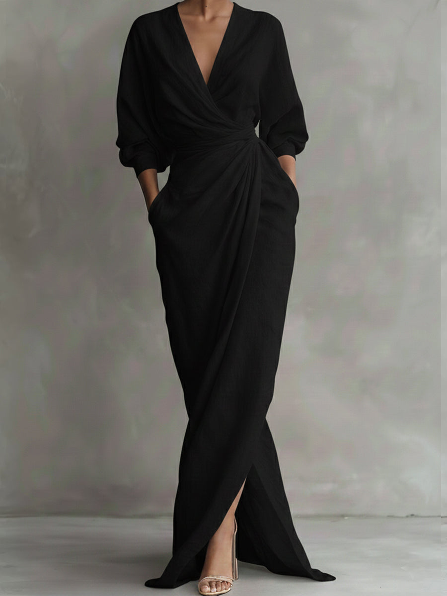 Violet | Chic Wrap Maxi Party Dress