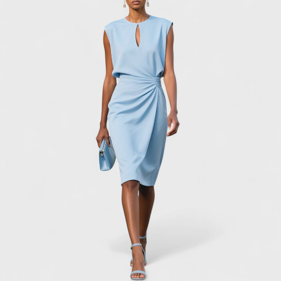 Zara | Classic Ruched Wrap Midi Race Dress