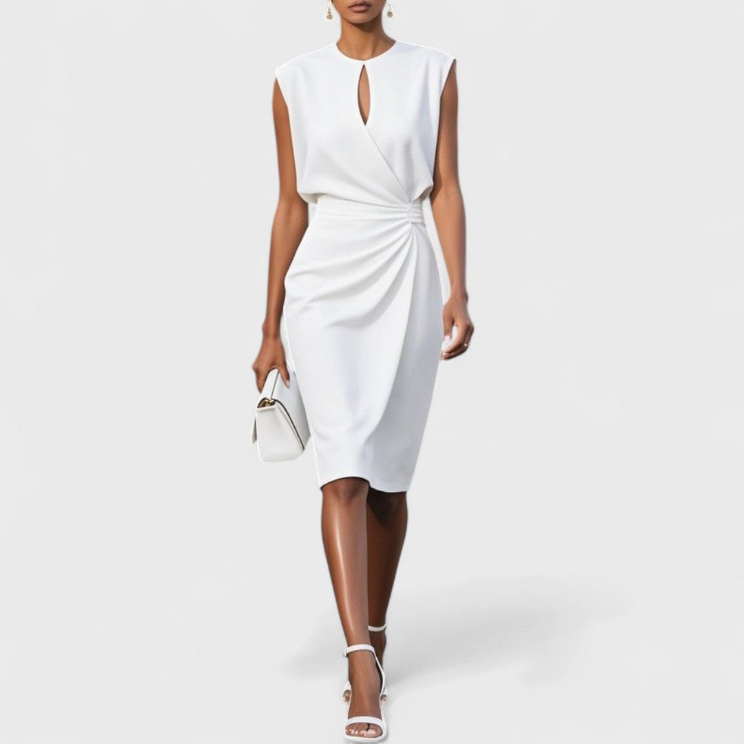 Zara | Classic Ruched Wrap Midi Race Dress