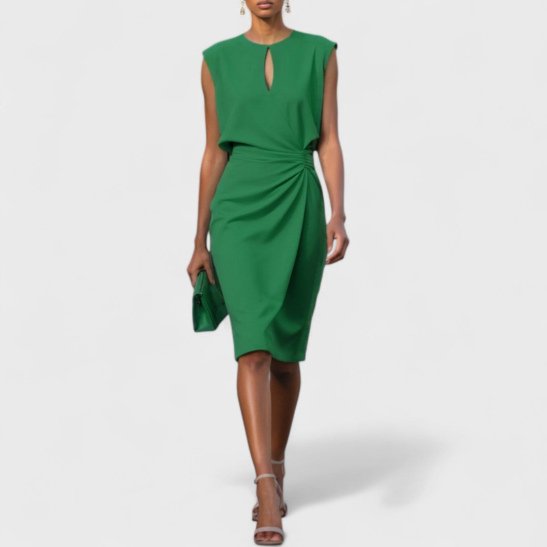Zara | Classic Ruched Wrap Midi Race Dress
